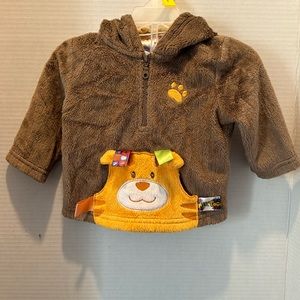 Boys Brown Taggies Hoodie Sz 6-9 Months